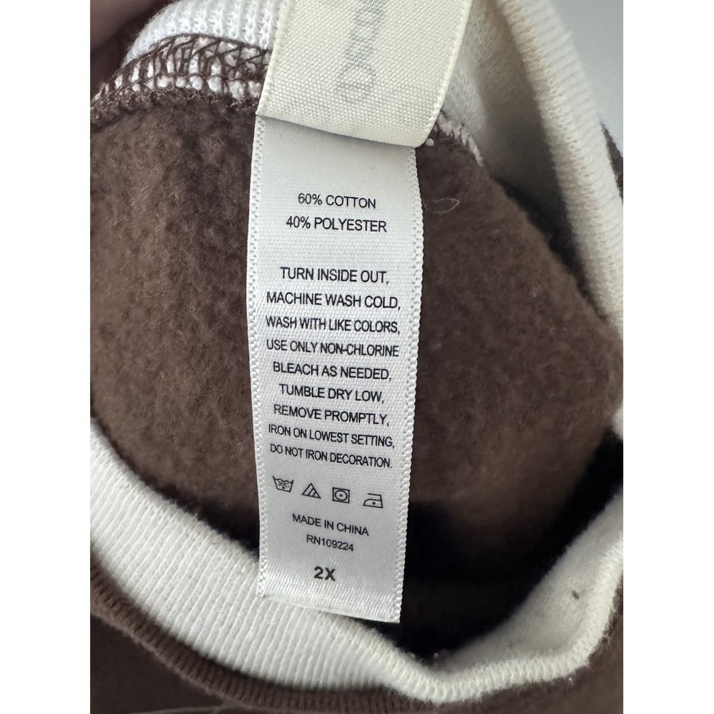 Decorated Originals‎ Crewneck Sweatshirt Womens 2XL Brown Fall Leaves Birds - Picture 8 of 8